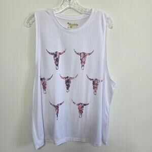 Show Me Your Mumu Womens Bull Tribe Mikey Muscle Tank Boho Festival Western XL